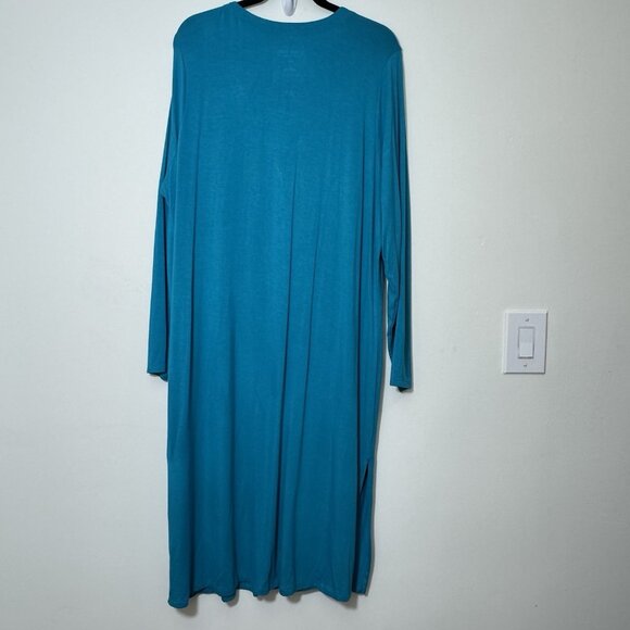 Torrid Super Soft Knit Longline Cardigan Duster Size 2X Snap Button Turquoise - Picture 6 of 8